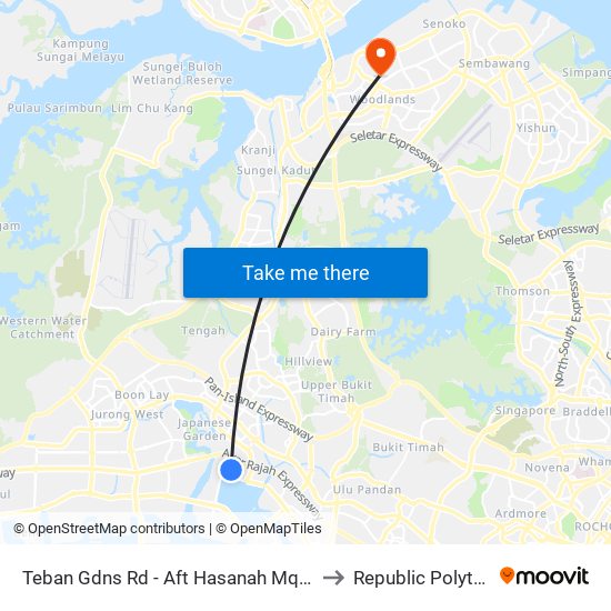 Teban Gdns Rd - Aft Hasanah Mque (20239) to Republic Polytechnic map