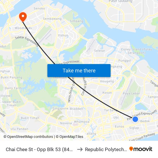 Chai Chee St - Opp Blk 53 (84569) to Republic Polytechnic map