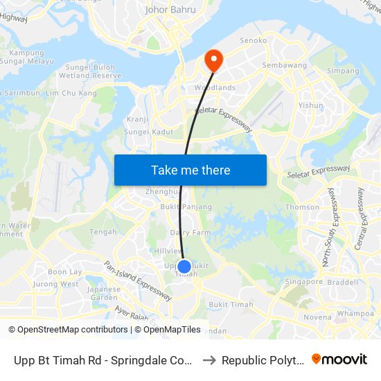 Upp Bt Timah Rd - Springdale Condo (43019) to Republic Polytechnic map