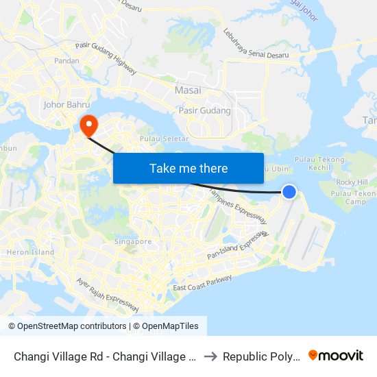 Changi Village Rd - Changi Village Hotel (99129) to Republic Polytechnic map