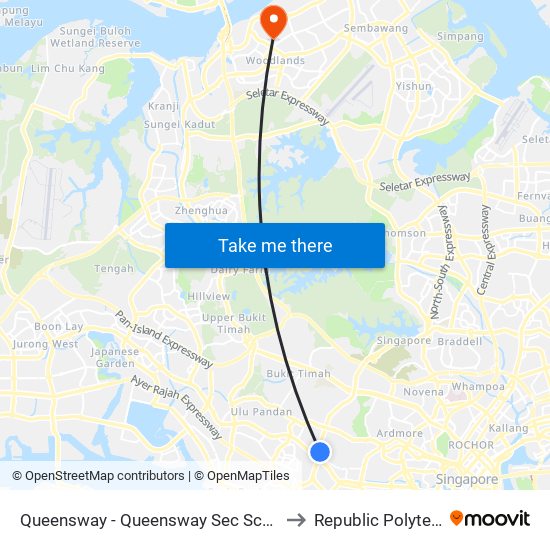 Queensway - Queensway Sec Sch (11069) to Republic Polytechnic map