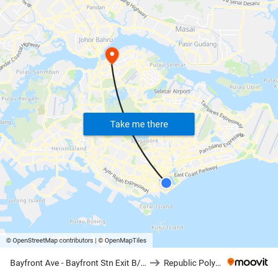 Bayfront Ave - Bayfront Stn Exit B/Mbs (03509) to Republic Polytechnic map