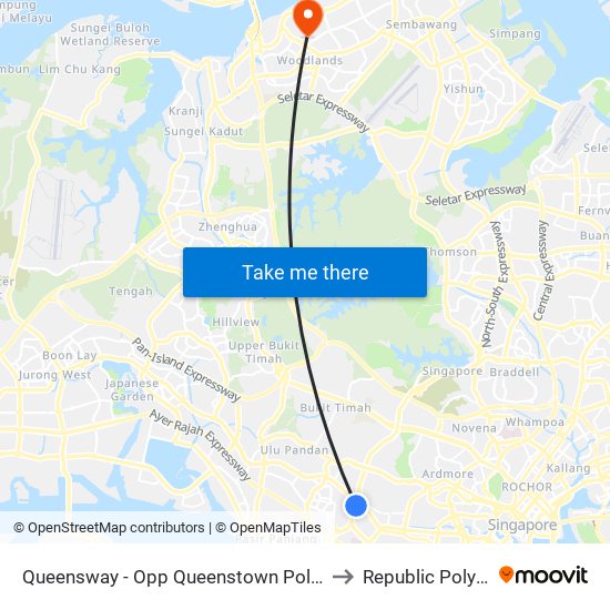 Queensway - Opp Queenstown Polyclinic (11051) to Republic Polytechnic map