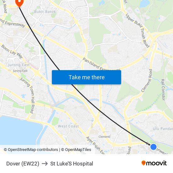 Dover (EW22) to St Luke’S Hospital map