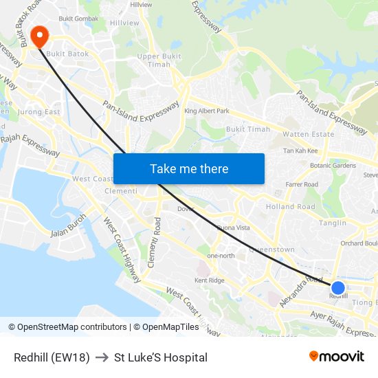 Redhill (EW18) to St Luke’S Hospital map