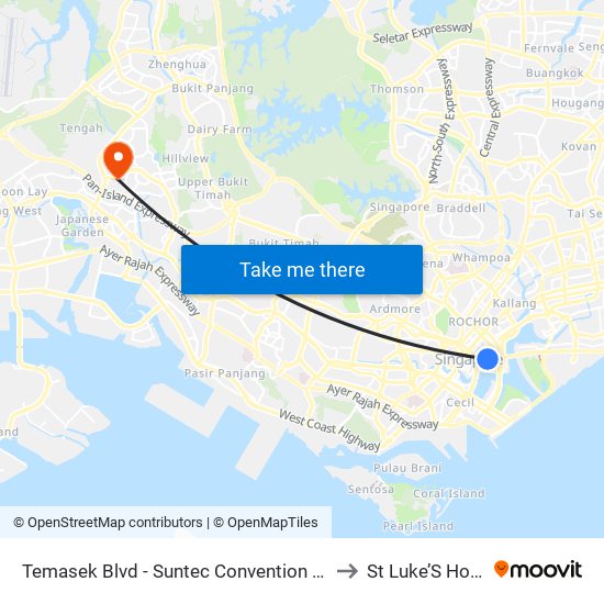 Temasek Blvd - Suntec Convention Ctr (02151) to St Luke’S Hospital map