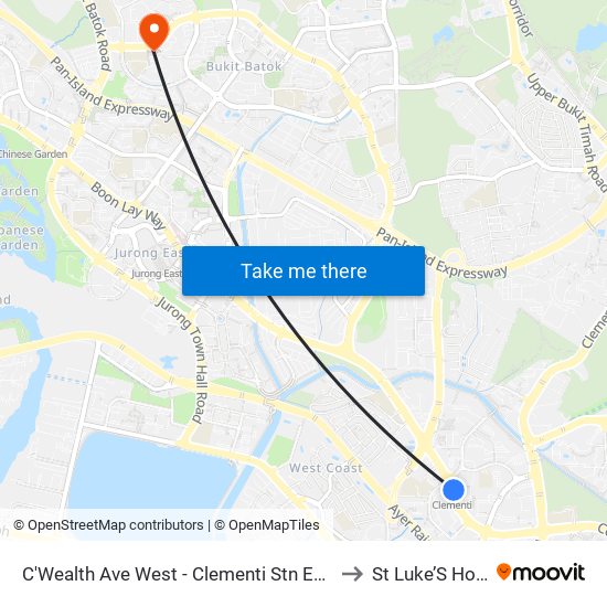 C'Wealth Ave West - Clementi Stn Exit B (17179) to St Luke’S Hospital map