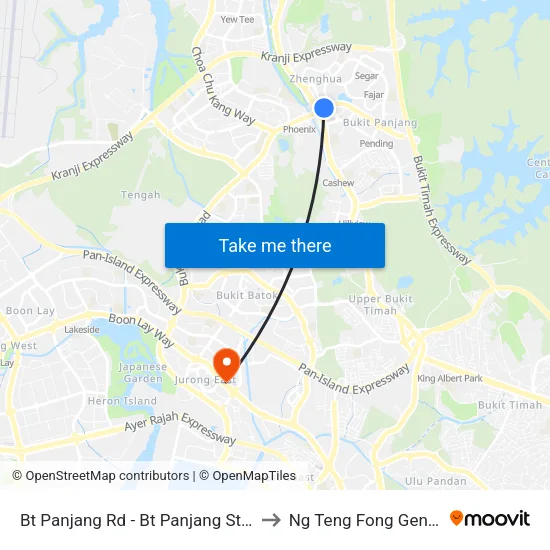 Bt Panjang Rd - Bt Panjang Stn/Blk 604 (44251) to Ng Teng Fong General Hospital map