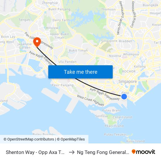 Shenton Way - Opp Axa Twr (03217) to Ng Teng Fong General Hospital map