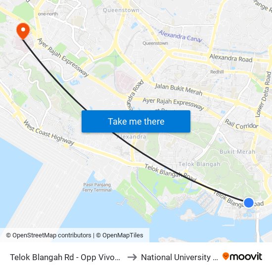 Telok Blangah Rd - Opp Vivocity (14119) to National University Hospital map