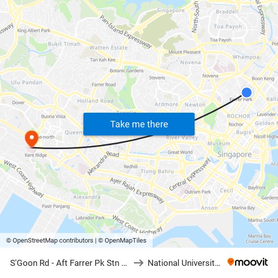 S'Goon Rd - Aft Farrer Pk Stn Exit G (07211) to National University Hospital map