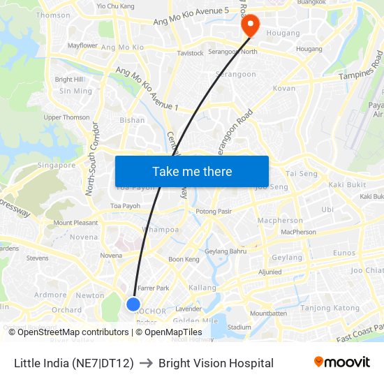 Little India (NE7|DT12) to Bright Vision Hospital map