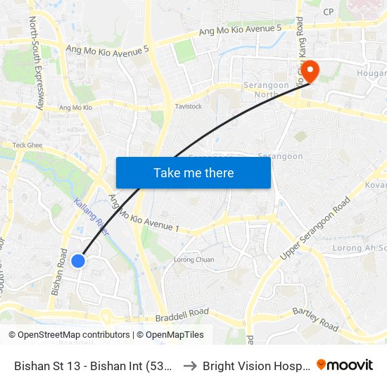 Bishan St 13 - Bishan Int (53009) to Bright Vision Hospital map