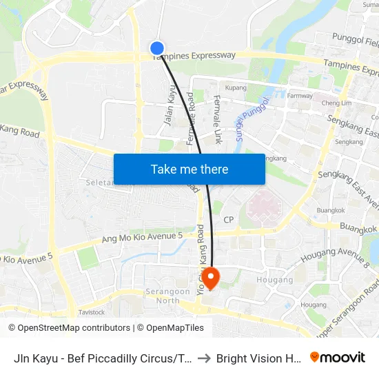 Jln Kayu - Bef Piccadilly Circus/Tpe (68111) to Bright Vision Hospital map
