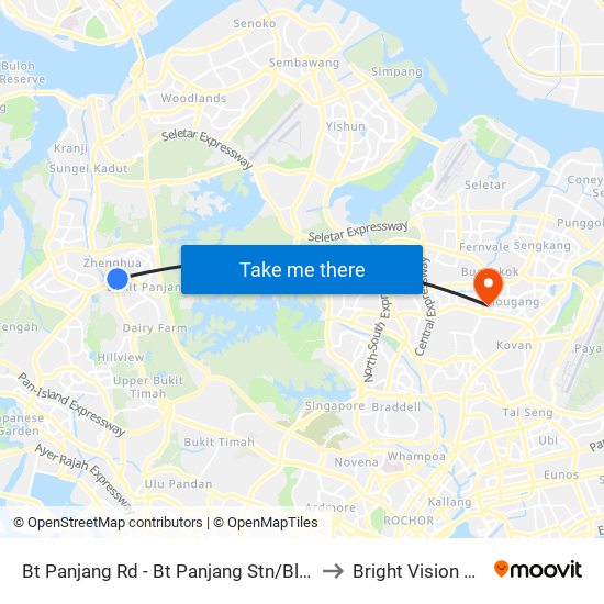 Bt Panjang Rd - Bt Panjang Stn/Blk 604 (44251) to Bright Vision Hospital map