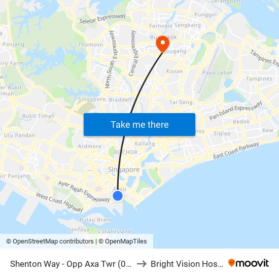 Shenton Way - Opp Axa Twr (03217) to Bright Vision Hospital map