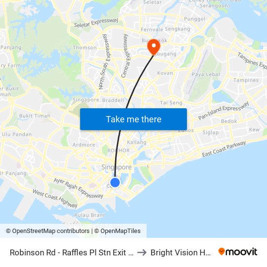 Robinson Rd - Raffles Pl Stn Exit F (03031) to Bright Vision Hospital map
