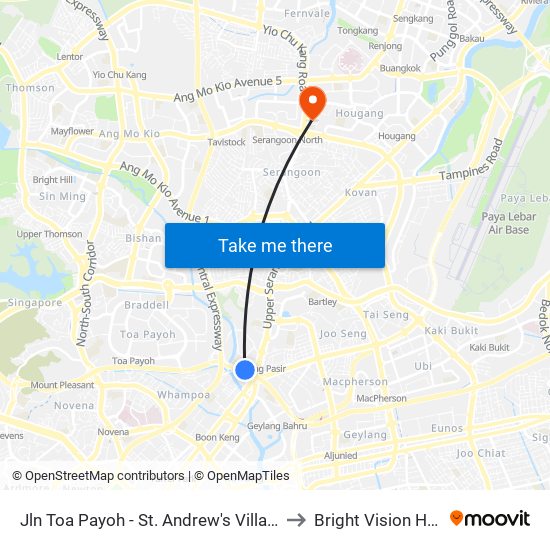 Jln Toa Payoh - St. Andrew's Village (60081) to Bright Vision Hospital map