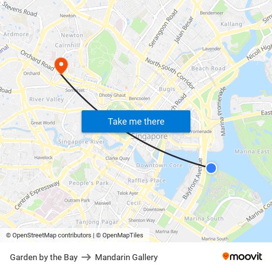 Garden by the Bay to Mandarin Gallery map