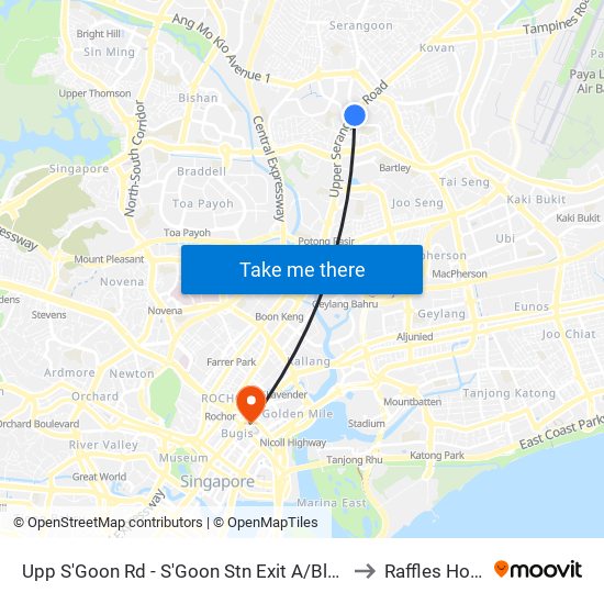 Upp S'Goon Rd - S'Goon Stn Exit A/Blk 413 (62139) to Raffles Hospital map