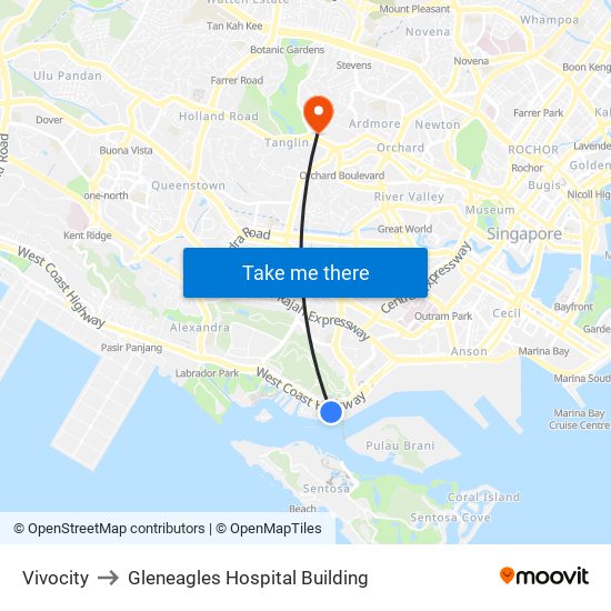 Vivocity to Gleneagles Hospital Building map