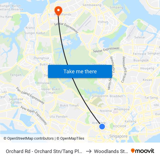 Orchard Rd - Orchard Stn/Tang Plaza (09047) to Woodlands Stadium map