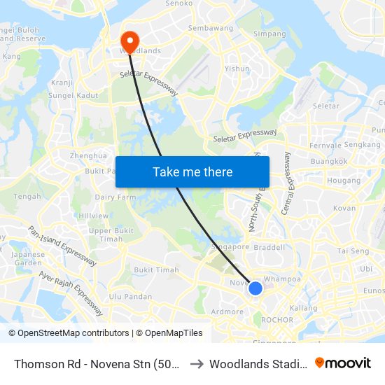 Thomson Rd - Novena Stn (50038) to Woodlands Stadium map