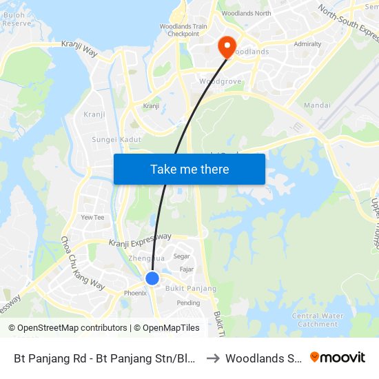Bt Panjang Rd - Bt Panjang Stn/Blk 604 (44251) to Woodlands Stadium map