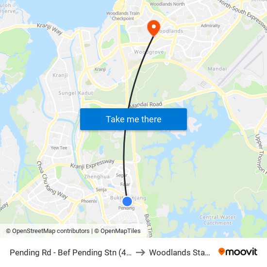 Pending Rd - Bef Pending Stn (44229) to Woodlands Stadium map