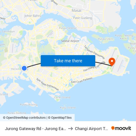 Jurong Gateway Rd - Jurong East Int (28009) to Changi Airport Terminal 4 map