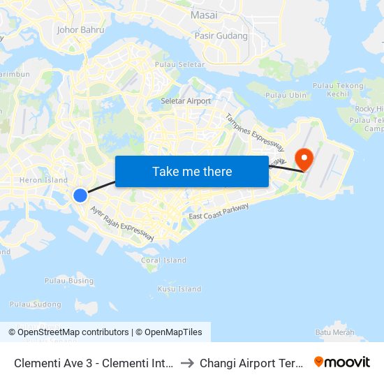 Clementi Ave 3 - Clementi Int (17009) to Changi Airport Terminal 4 map