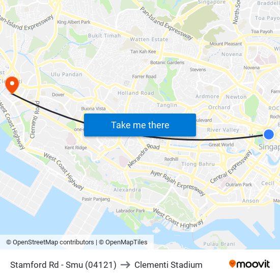 Stamford Rd - Smu (04121) to Clementi Stadium map