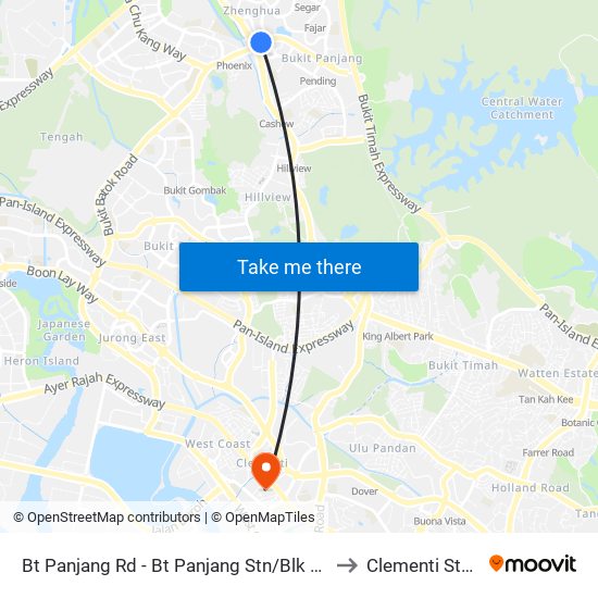 Bt Panjang Rd - Bt Panjang Stn/Blk 604 (44251) to Clementi Stadium map