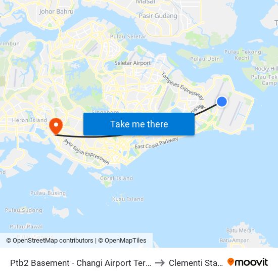 Ptb2 Basement - Changi Airport Ter 2 (95129) to Clementi Stadium map