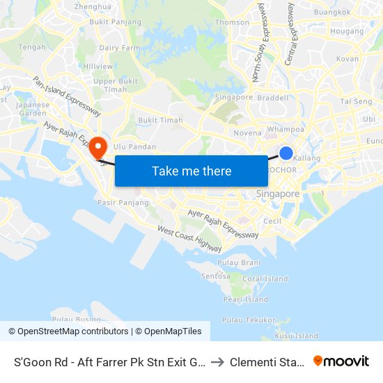 S'Goon Rd - Aft Farrer Pk Stn Exit G (07211) to Clementi Stadium map