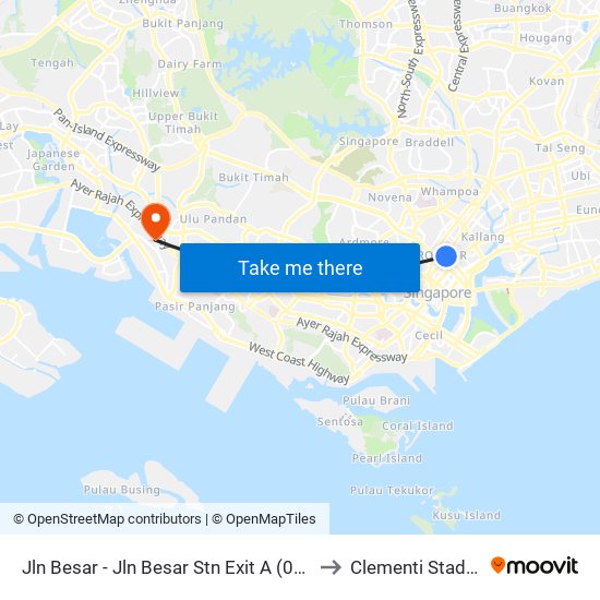 Jln Besar - Jln Besar Stn Exit A (07529) to Clementi Stadium map