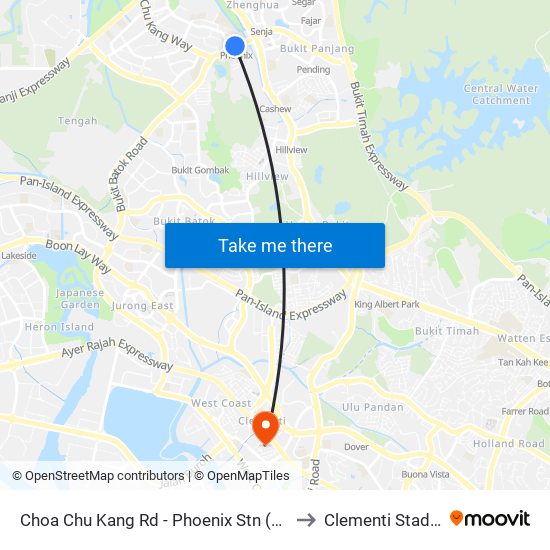 Choa Chu Kang Rd - Phoenix Stn (44141) to Clementi Stadium map