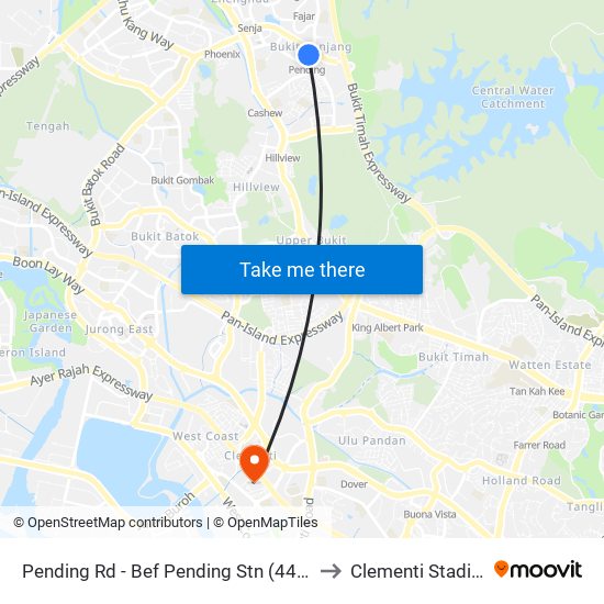 Pending Rd - Bef Pending Stn (44229) to Clementi Stadium map