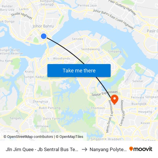 Jln Jim Quee - Jb Sentral Bus Ter (47711) to Nanyang Polytechnic map