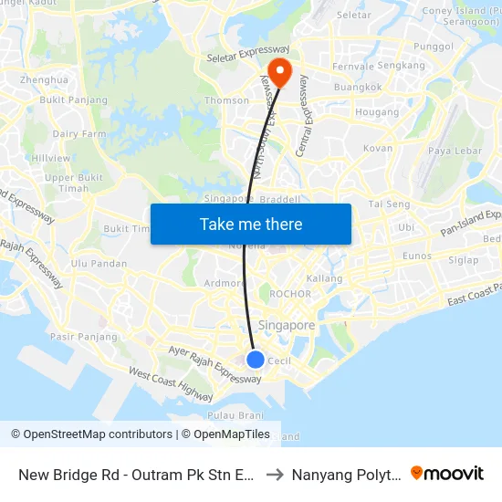 New Bridge Rd - Outram Pk Stn Exit 4 (05069) to Nanyang Polytechnic map