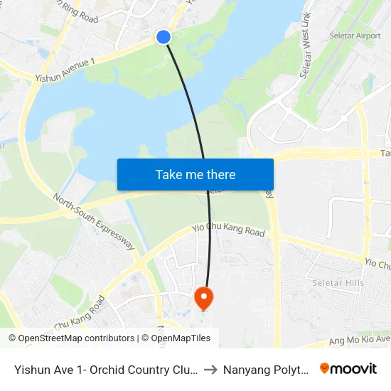 Yishun Ave 1- Orchid Country Club (59749) to Nanyang Polytechnic map