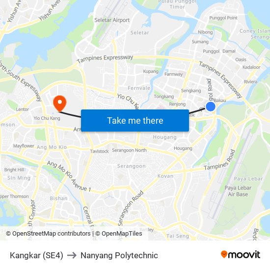Kangkar (SE4) to Nanyang Polytechnic map