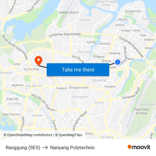 Ranggung (SE5) to Nanyang Polytechnic map