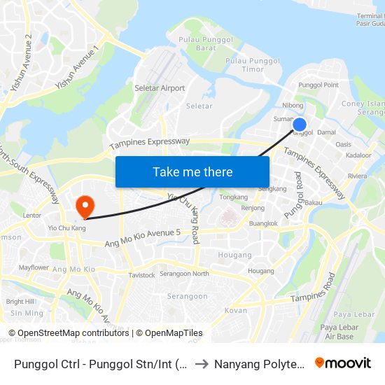 Punggol Ctrl - Punggol Stn/Int (65259) to Nanyang Polytechnic map