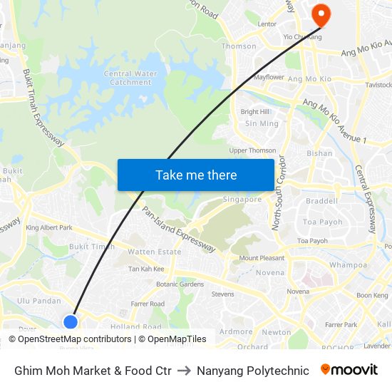 Ghim Moh Market & Food Ctr to Nanyang Polytechnic map