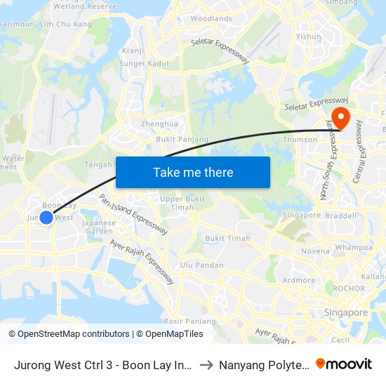 Jurong West Ctrl 3 - Boon Lay Int (22009) to Nanyang Polytechnic map