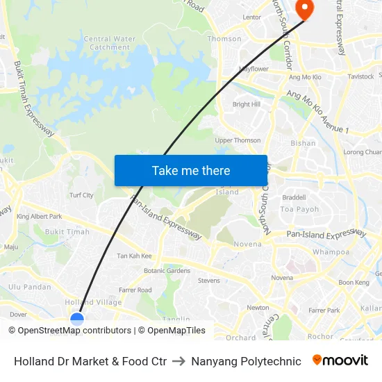 Holland Dr Market & Food Ctr to Nanyang Polytechnic map