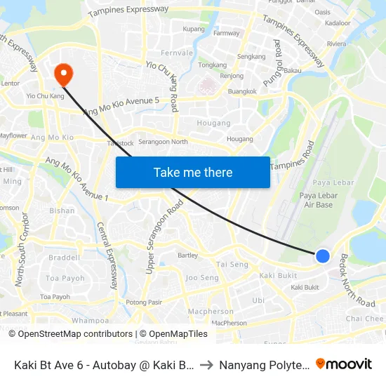 Kaki Bt Ave 6 - Autobay @ Kaki Bt (72151) to Nanyang Polytechnic map