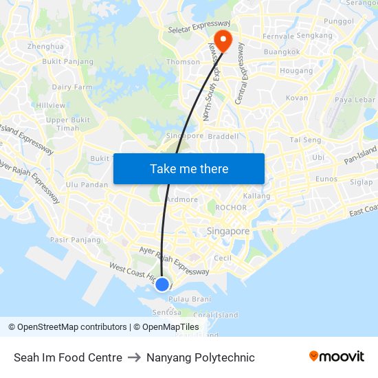 Seah Im Food Centre to Nanyang Polytechnic map