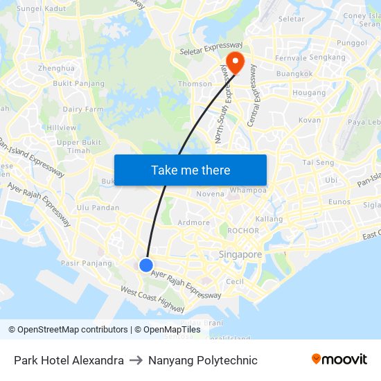 Park Hotel Alexandra to Nanyang Polytechnic map